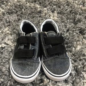 Distressed Blue Jean Toddler Vans